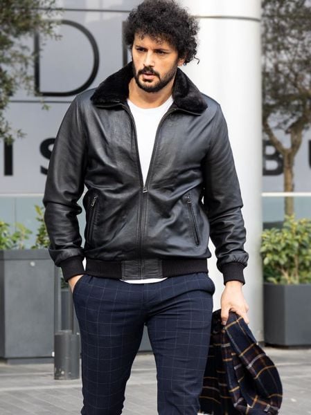 JOHN DAWID STEVE Erkek Hakiki Deri Mont