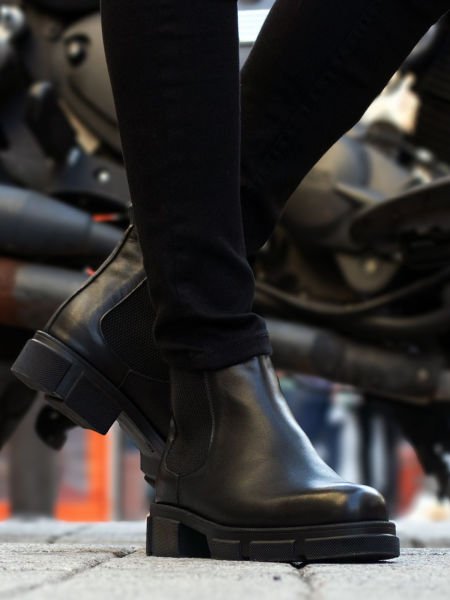 İBAY ROMEO Men's Black Genuine Leather Comfortable Boots