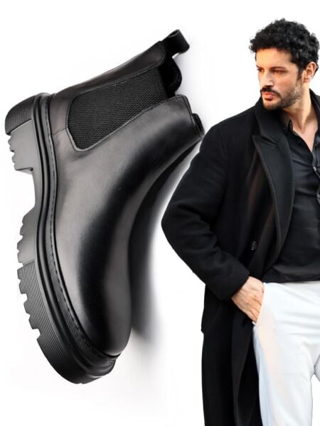 İBAY JAGGER HAKİKİ DERİ ERKEK BOT SİYAH - 38