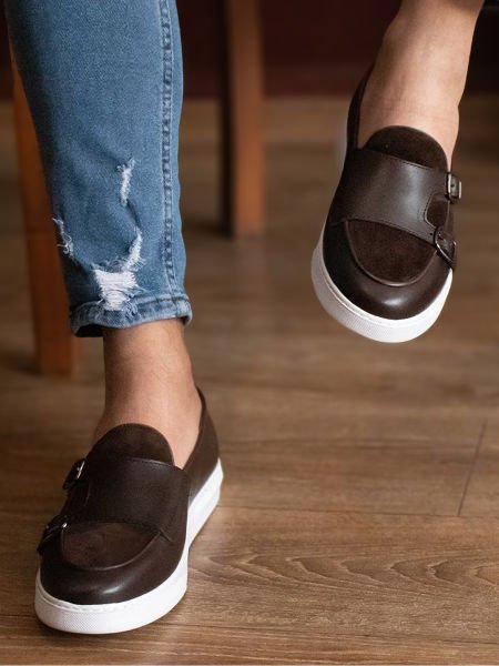 İBAY TONY Men's Brown Genuine Suede Leather Classic Shoes