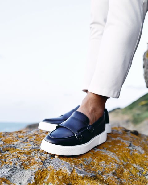 İBAY BELLINI Men's Navy Blue Genuine Leather Classic Shoes