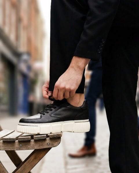 BLACK GRAVO HAKİKİ DERİ RAHAT TARZ ERKEK AYAKKABI  SİYAH - 45