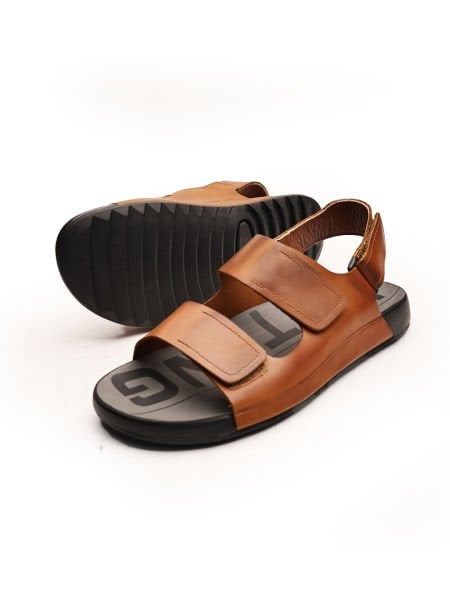 TABACO SLIDE HAKİKİ DERİ GÜNLÜK RAHAT SANDALET TABA - 44