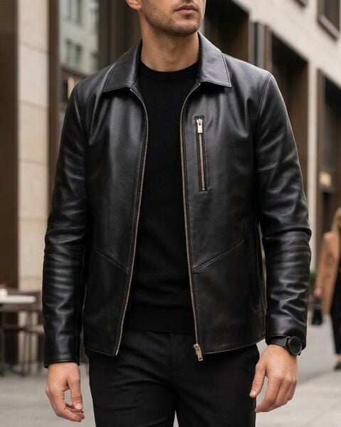 JOHN DAWID BLACK DEEP LOVE %100 GERÇEK DERİ MONT SİYAH - L