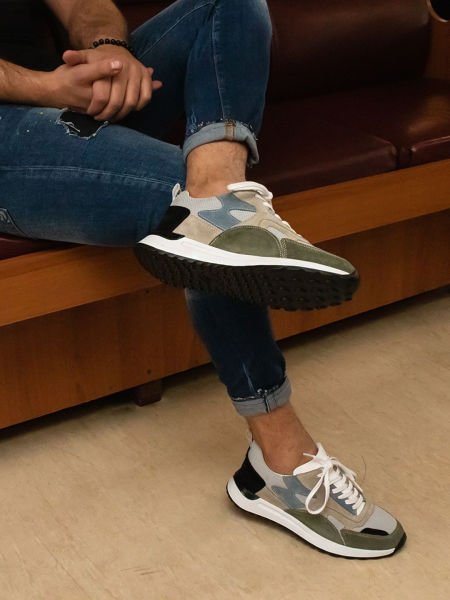 GRAY GREEN BORN ERKEK DERİ GÜNLÜK RAHAT AYAKKABI