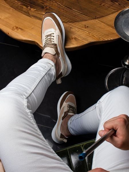 İBAY 115 GARY Men's Brown Powder Color Genuine Leather Casual Shoes COFFEE PUDRA - 43