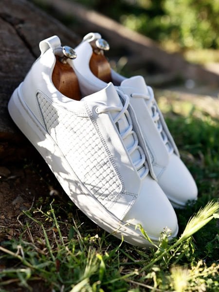 WHITE RELAX GENUINE LEATHER MEN'S CASUAL SHOES WHITE - 43