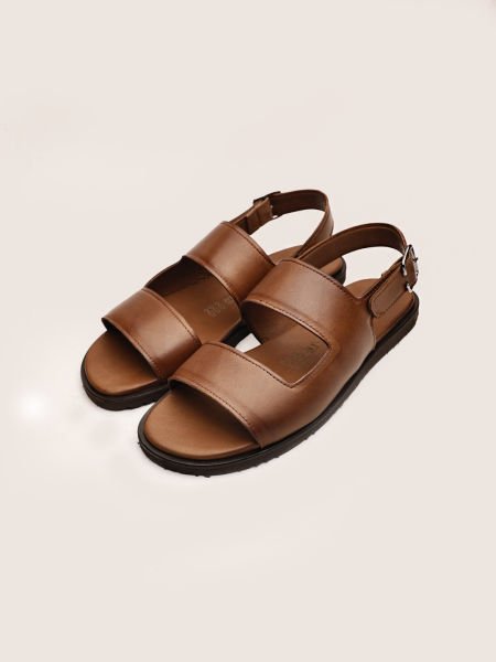 TABACO SOFT HAKİKİ DERİ ERKEK SANDALET AÇIK KAHVE - 46