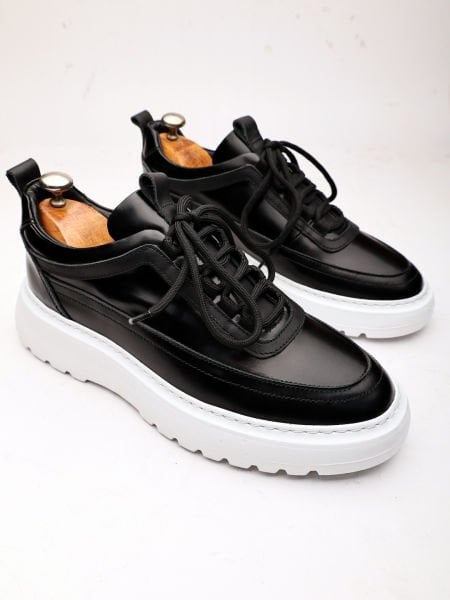 OZZY Herrenschuhe aus echtem Lackleder in Schwarz, offen, Größe 45