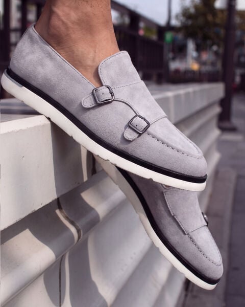 GREY SUEDE KROSE HAKİKİ DERİ GÜNLÜK AYAKKABI GRİ SÜET - 45