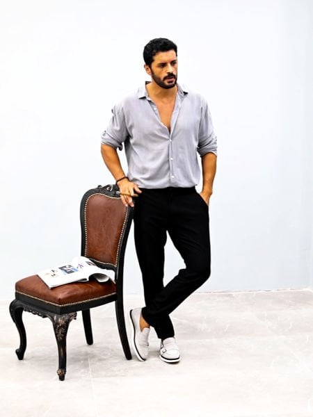 GREY SUEDE KROSE HAKİKİ DERİ GÜNLÜK AYAKKABI GRİ SÜET - 42