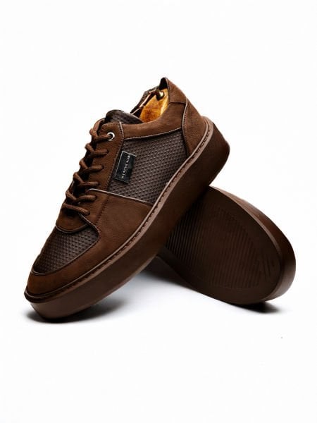 COFFEE LUXE HAKİKİ DERİ ERKEK GÜNLÜK AYAKKABI KAHVE - 42