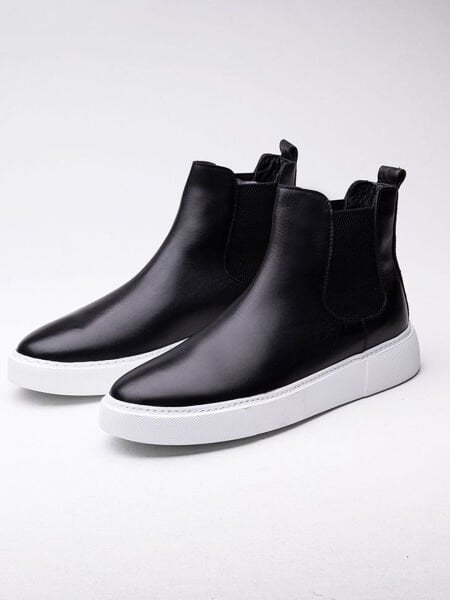 BLACK CONE  ERKEK HAKİKİ DERİ BOT SİYAH DERİ - 38