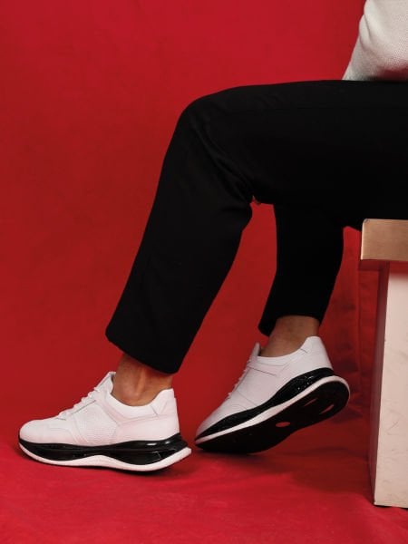 WHITE TALENT ECHTLEDER HERREN SNEAKERS WEIß - 43