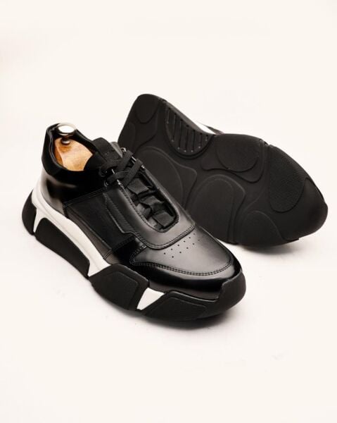 BLACK MEGA STAR WW HAKİKİ DERİ SAĞLAM RAHAT ERKEK AYAKKABI SİYAH - 45