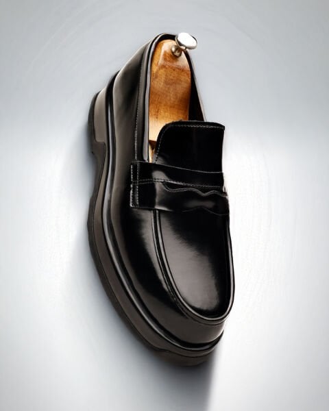 PATENT BLACK PRAGUE HAFİF ŞIK ERKEK DERİ GÜNLÜK AYAKKAB SİYAH AÇMA - 44