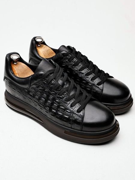 İBAY AMIRI BLACK CROCOTE MEN'S LEATHER DAILY SHOES BLACK CROCOTE - 41