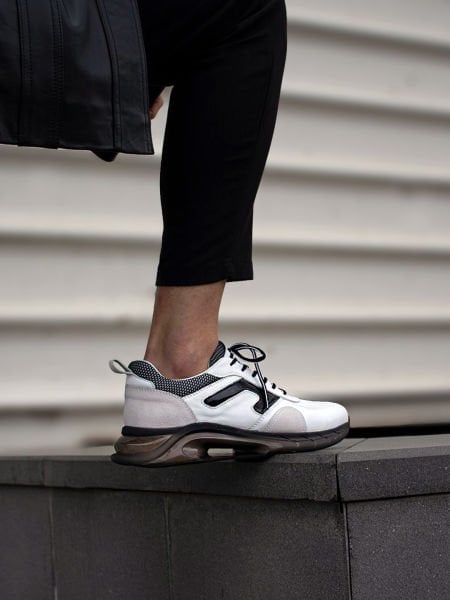 WEISSE ALEX KOMFORTABLE HERREN-LEDER-TAGESSCHUHE WEISS - 44