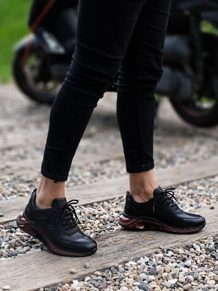 İBAY 2210 ART AIR COMFORTABLE MEN'S LEATHER DAILY STYLE SHOES BLACK - 40