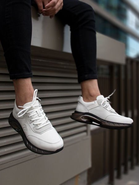 İBAY 2210 ART AIR COMFORTABLE MEN'S WHITE LEATHER DAILY SHOES