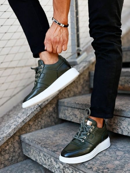 GREEN ENFORCE BEQUEME LEDER-TAGESSCHUHE FÜR HERREN