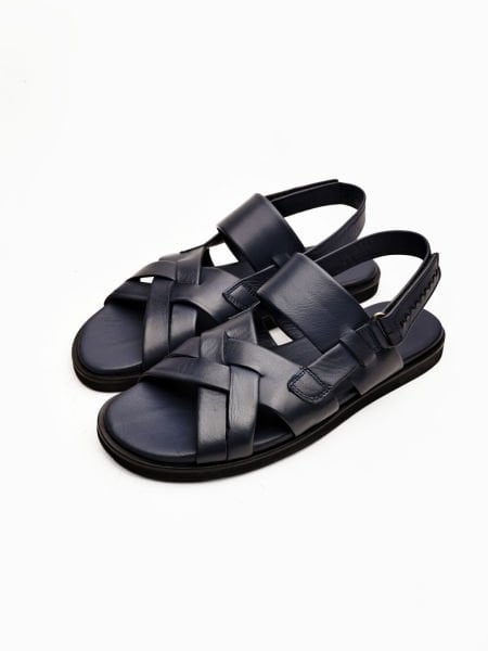 NAWY BLUE BEACH SANDALET HAKİKİ DERİ ERKEK SANDALET LACİVERT - 46