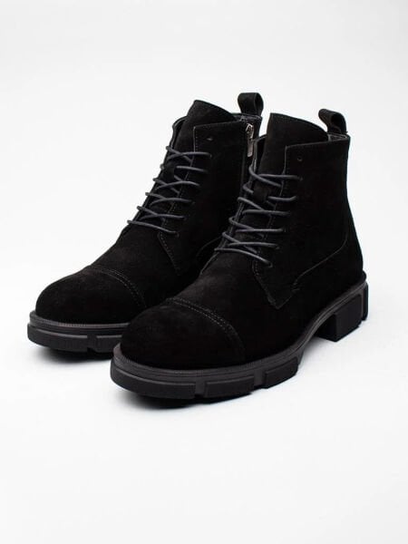 İBAY 206 DYNAMIC SUEDE GENUINE LEATHER DAILY BOOTS BLACK SUEDE - 44