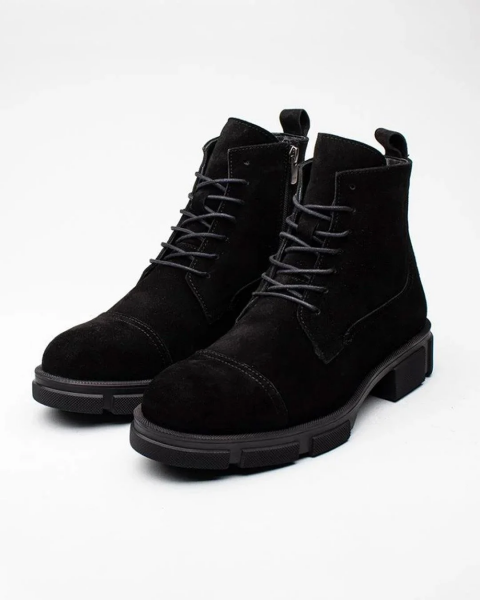 İBAY 206 DYNAMIC SUEDE ECHTLEDER TÄGLICHE STIEFEL SCHWARZES WILDLEDER - 44