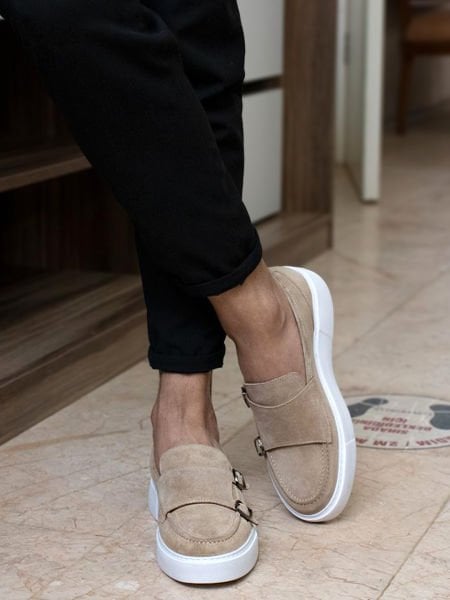BEIGE SUEDE BELLINI TARZ ERKEK DERİ AYAKKABI BEJ - 42