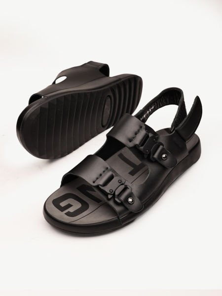 BLACK BLYSS HAKİKİ DERİ ERKEK SANDALET SİYAH - 44