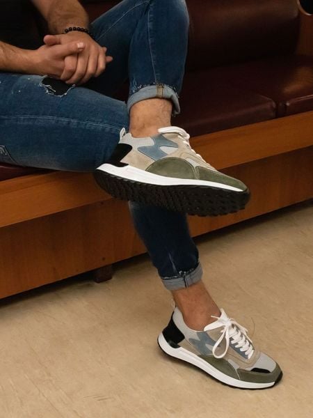 GRAY GREEN BORN ERKEK DERİ GÜNLÜK RAHAT AYAKKABI GRİ YEŞİL - 45