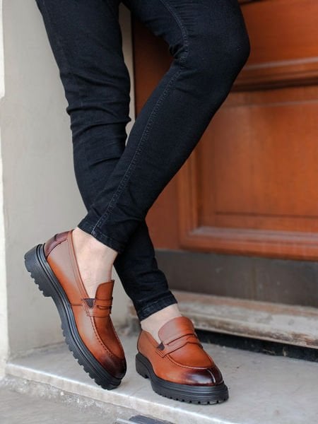 TABACO GRECO ERKEK HAKİKİ DERİ GÜNLÜK RAHAT KLASİK AYAKKABI TABA - 42