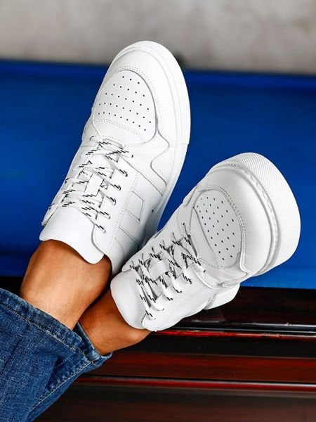 İBAY 7027 HACKER WHITE MEN'S LEATHER DAILY SHOES WHITE - 41