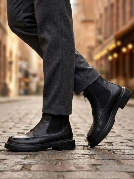 BLACK BAZID HAKİKİ DERİ RAHAT AYAKKABI SİYAH - 37