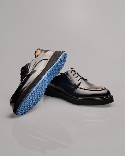 PATENT NAVY BLUE PARMA HAKİKİ DERİ ERKEK GÜNLÜK AYAKKABI LACİVERT AÇMA - 46