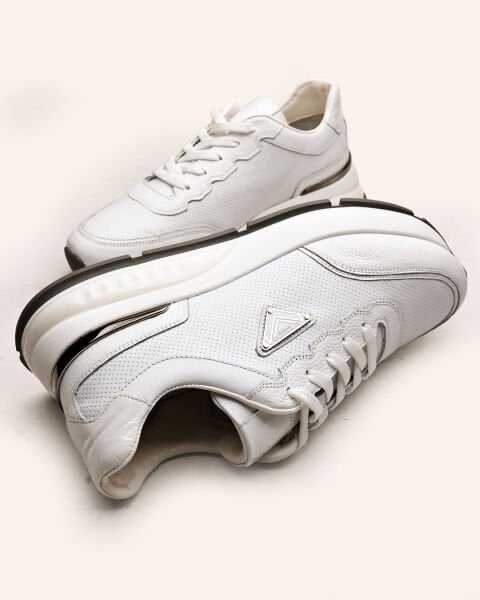 WHITE LOREN HAKİKİ DERİ ERKEK GÜNLÜK AYAKKABI BEYAZ - 45