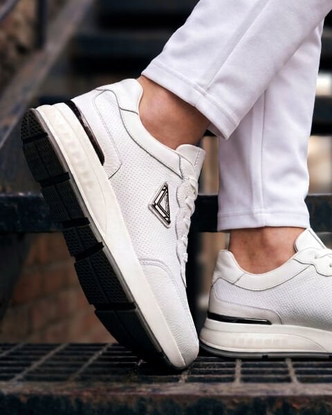 WHITE LOREN HAKİKİ DERİ ERKEK GÜNLÜK AYAKKABI BEYAZ - 45