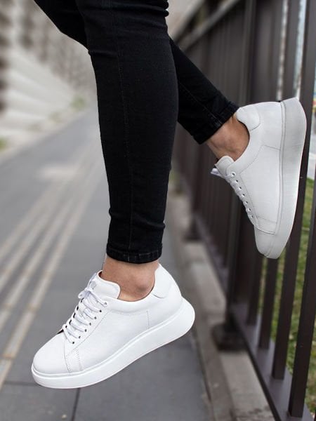 İBAY 7039 MARINO WHITE MEN'S COMFORTABLE DAILY SHOES WHITE - 37