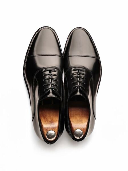 PATENT BLACK ROT GAZZELLE HAKİKİ DERİ ERKEK KLASİK ŞIK AYAKKABI SİYAH KIRMIZI - 45