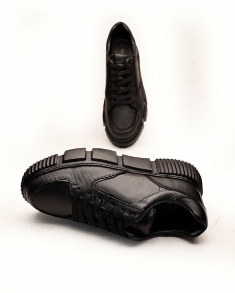 BLACK BLACK GRAVO HAKİKİ DERİ ERKEK GÜNLÜK AYAKKABI SİYAH SİYAH - 45