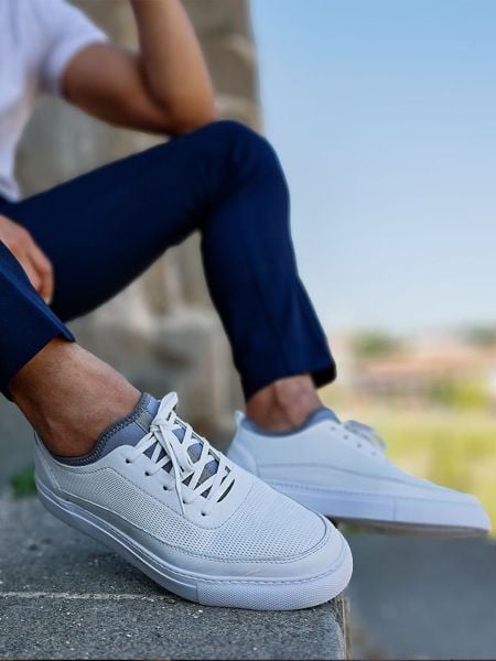 İBAY 2123 FERRO WHITE LEATHER DAILY COMFORTABLE MEN'S SHOES WHITE - 41