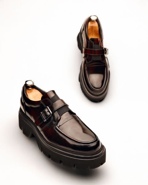 CLARED RED VEGA HAKİKİ DERİ ERKEK GÜNLÜK AYAKKABI BORDO AÇMA - 45