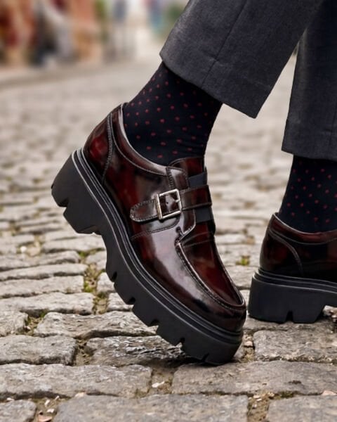 CLARED RED VEGA HAKİKİ DERİ ERKEK GÜNLÜK AYAKKABI BORDO AÇMA - 45