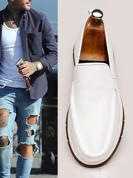 WEIßE GRAND KOMFORTABLE HERREN SOMMER WEIß STIL FREIZEITSCHUHE