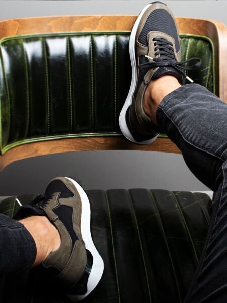 GRÜNE BRAVO BEQUEME LEDER-TAGESSCHUHE FÜR HERREN