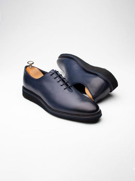 NAWY BLUE EVA ALVIN HERREN-LEDER-BEQUEME SCHUHE MARINEBLAU - 46