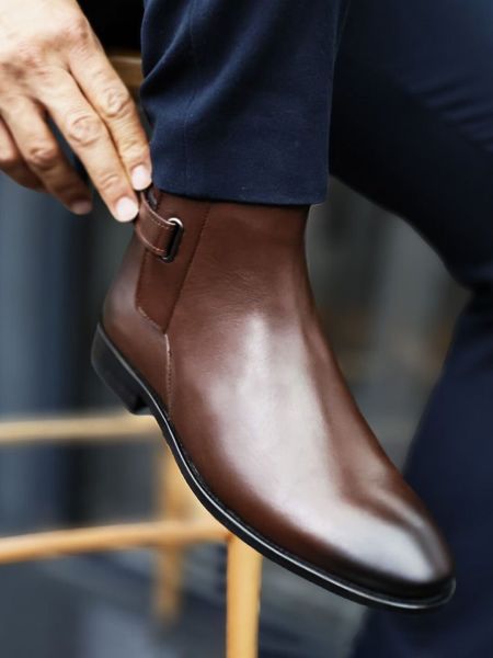 COFFEE WELL ECHTE LEDERSTIEFEL BRAUNES HAUTLEDER - 40