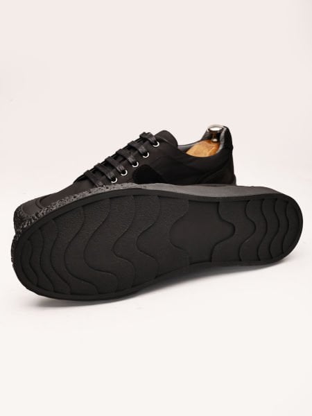 SCHWARZ DUNKEL HOCHWERTIGE FREIZEITSCHUHE SCHWARZ - 43