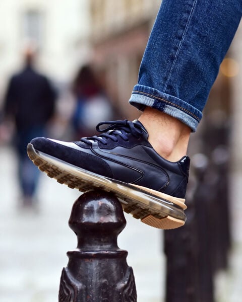 NAVY BLUE ENJOY LACİVERT ERKEK DERİ GÜNLÜK AYAKKABI LACİVERT - 41