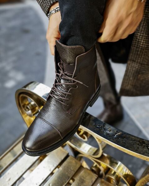 İBAY 151 SNIPER KALİTELİ ACI KAHVE ERKEK DERİ BOT KAHVE - 41